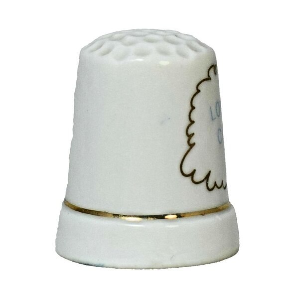 Longhorn Caverns Vintage Texas Souvenir Porcelain Thimble Collectible - Picture 3 of 5